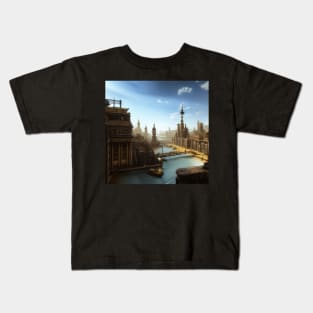 A nice view of a Steampunk City t-shirt Kids T-Shirt